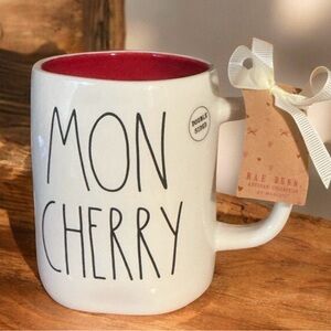❤️ RAE DUNN “MON CHERRY” DOUBLED SIDED MUG